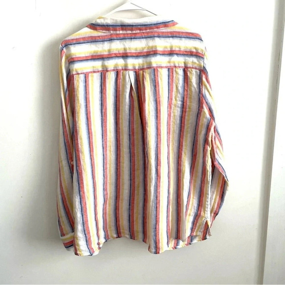 Charter Club Linen Striped Utility Shirt,XL - Picture 3 of 8